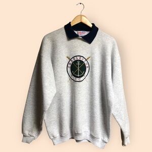 Vintage 90s Hanes Heavyweight Collared Sweatshirt Charleston, SC Anchor Unisex L